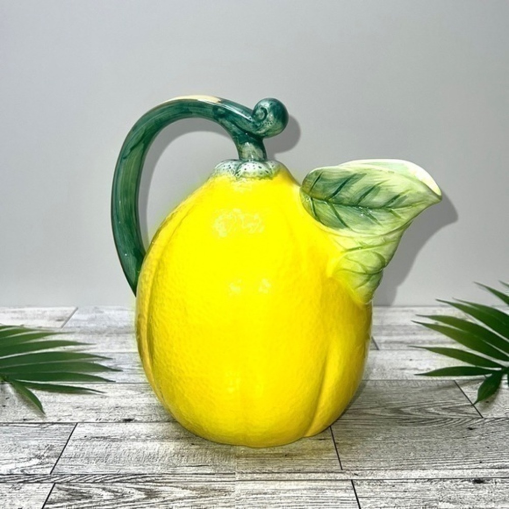 Vintage Lemon Majolica Pitcher by The Haldon Group